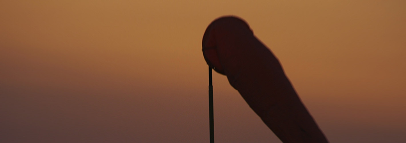 avaition windsock at sunset
